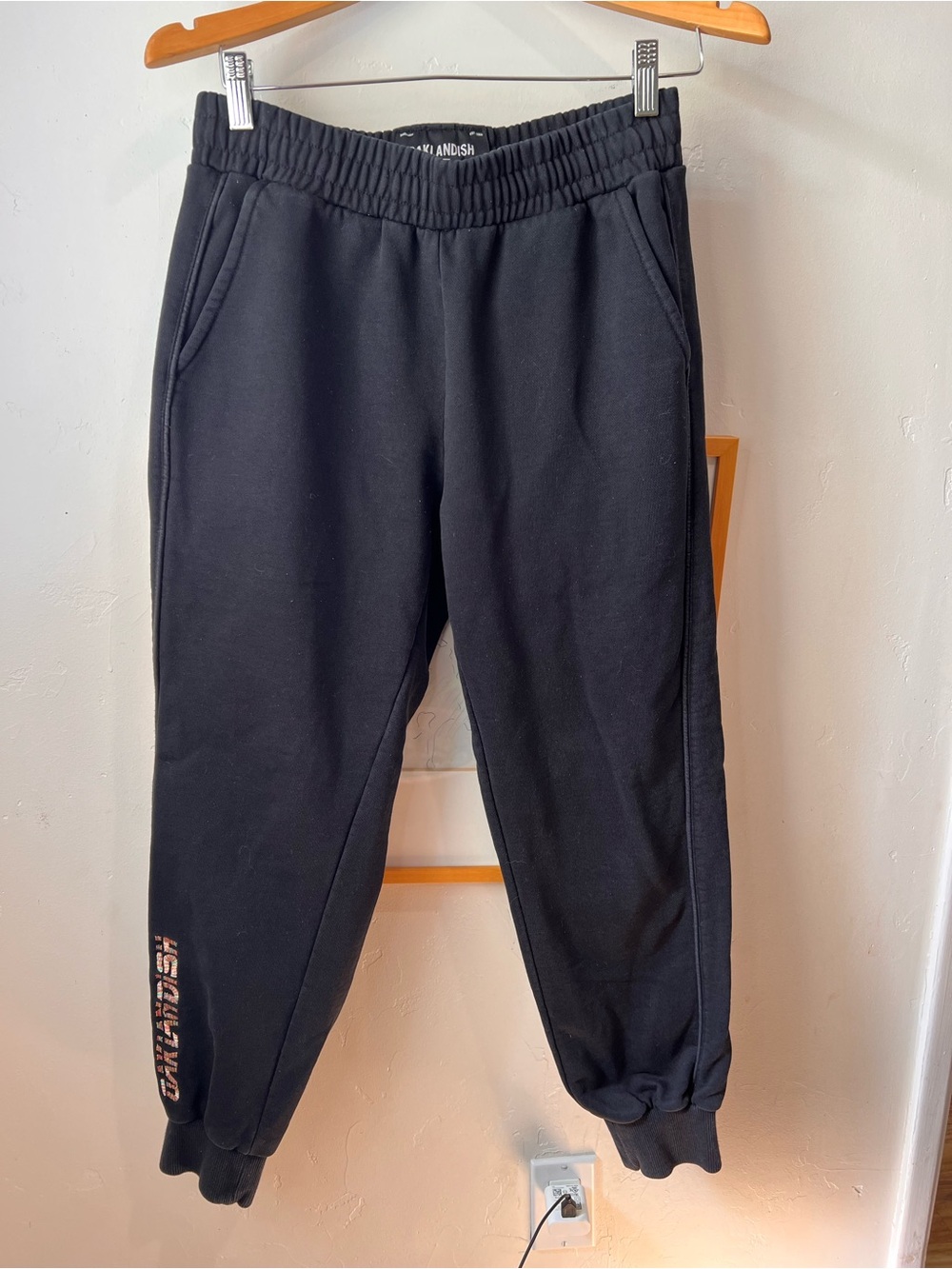 Oaklandish Black Elastic-Waist Joggers (thick fabric)